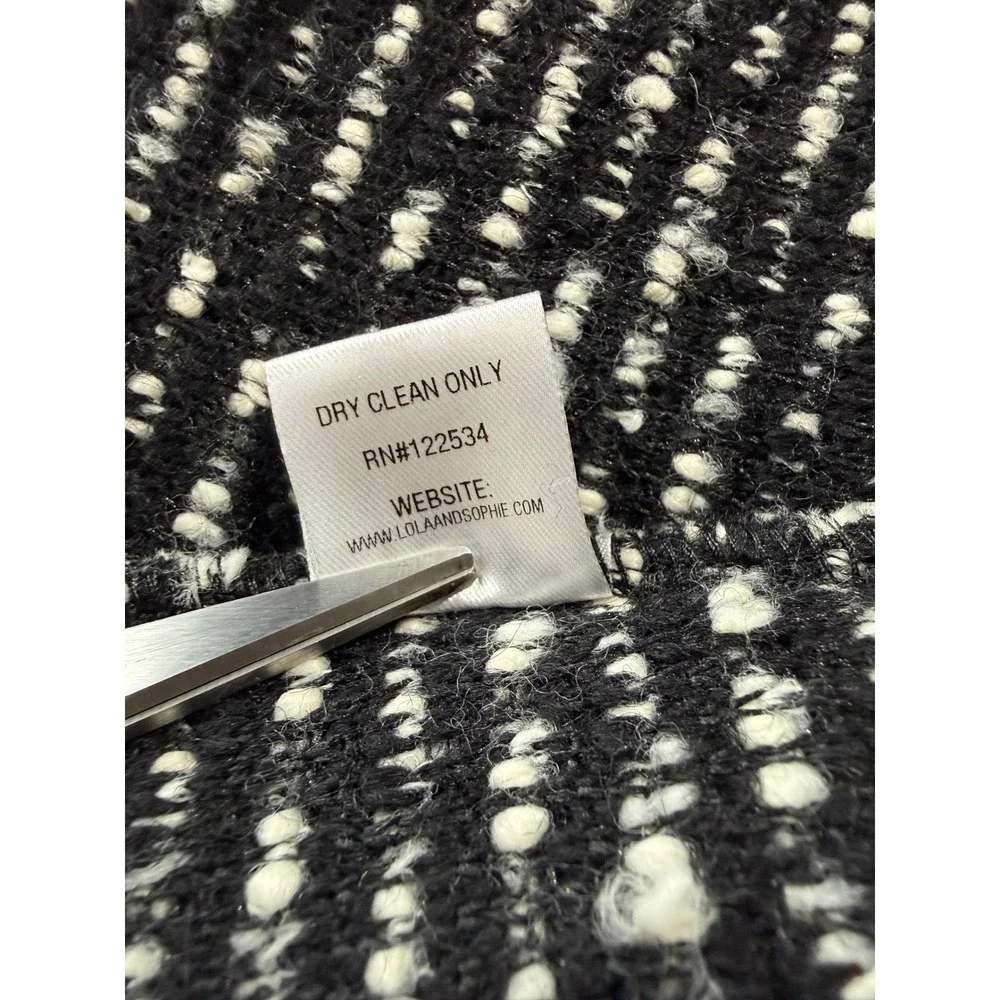 Lola and Sophie Blazer Black White Medium Viscose Boucle‎ Career Wear